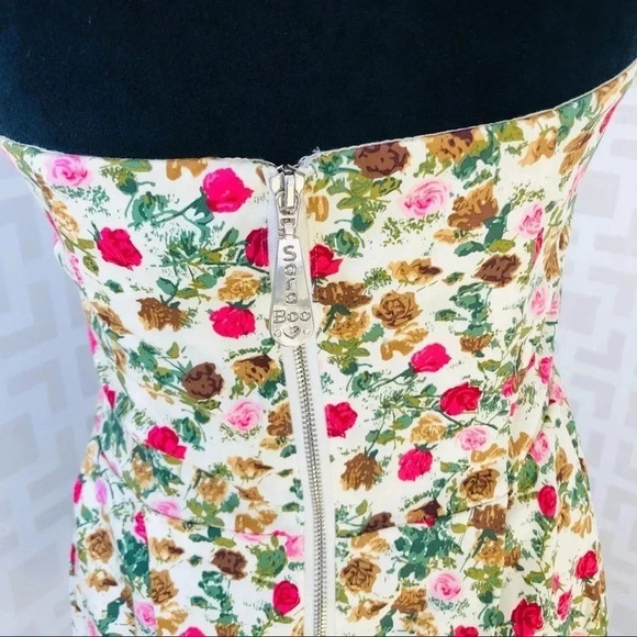 Sara Boo Floral Halter Cocktail Dress L - Picture 4 of 6